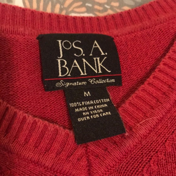 Jos. A Bank Medium V-Neck Red Sweater - Picture 2 of 2